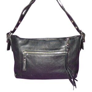 Coach 2006 Vintage Black Leather East West Legacy Tassel Hobo Shoulder Bag 1417
